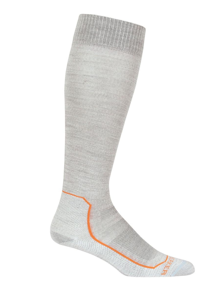 Women's Icebreaker Merino Ski+ Ultralight Over the Calf Socks Blizzard Heather / Flash | CA 1505LISH